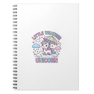 Unicorn Little Weather Unicorn Graphic Design Whit Notebook