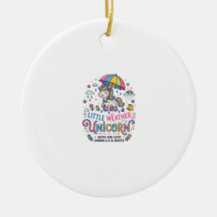 Unicorn Little Weather Unicorn Trendy Shirt Graphi Ceramic Ornament