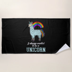 Unicorn Llama Beach Towel