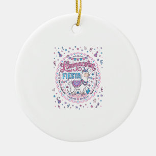 Unicorn Llamacorn Fiesta Playful Shirt Graphic_1 Ceramic Ornament