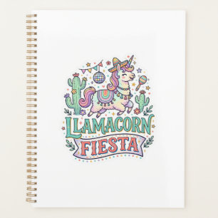 Unicorn Llamacorn Fiesta Premium Vector POD Artwor Planner