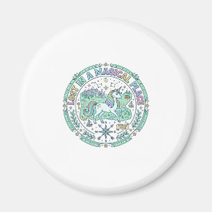Unicorn Lost in a Magical Place Funny Print on Dem Magnet