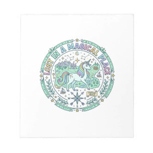 Unicorn Lost in a Magical Place Funny Print on Dem Notepad
