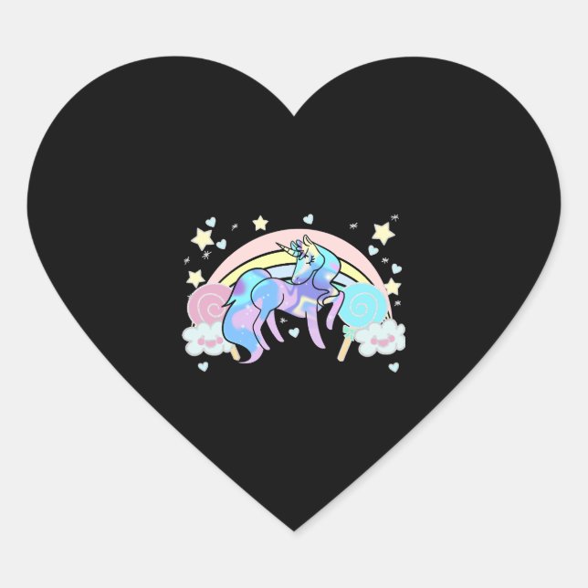 Unicorn LOVE                          Heart Sticker (Front)