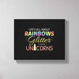 Unicorn Lover Gift Idea Rainbows Glitter Unicorns Canvas Print
