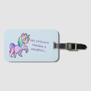 Unicorn luggage tag