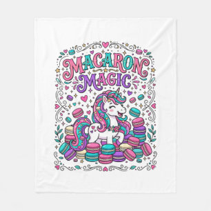 Unicorn Macaron Magic Colourful Marketplace Artwor Fleece Blanket
