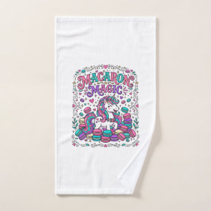 Unicorn Macaron Magic Colourful Marketplace Artwor Hand Towel