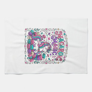 Unicorn Macaron Magic Colourful Marketplace Artwor Kitchen Towel