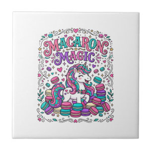 Unicorn Macaron Magic Colourful Marketplace Artwor Tile