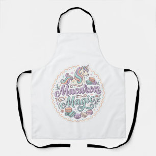 Unicorn Macaron Magic Whimsical T-Shirt Design_1 Apron