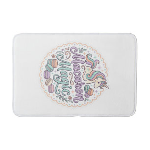 Unicorn Macaron Magic Whimsical T-Shirt Design_1 Bath Mat