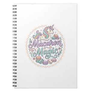 Unicorn Macaron Magic Whimsical T-Shirt Design_1 Notebook