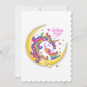 Unicorn Magic Flat Greeting Card