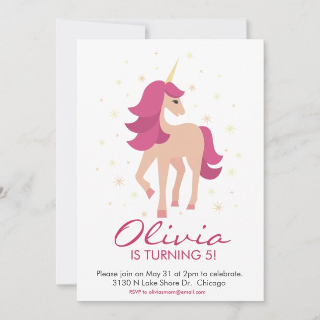 Unicorn Magic Invitation (Front)