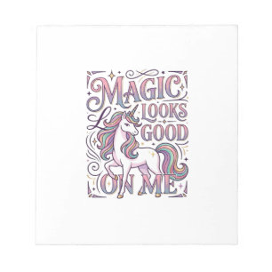 Unicorn Magic Looks Good on Me Trendy Shirt Graphi Notepad