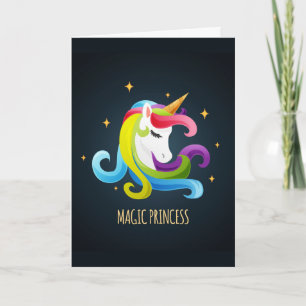 Unicorn Magic Princess Colourful Card