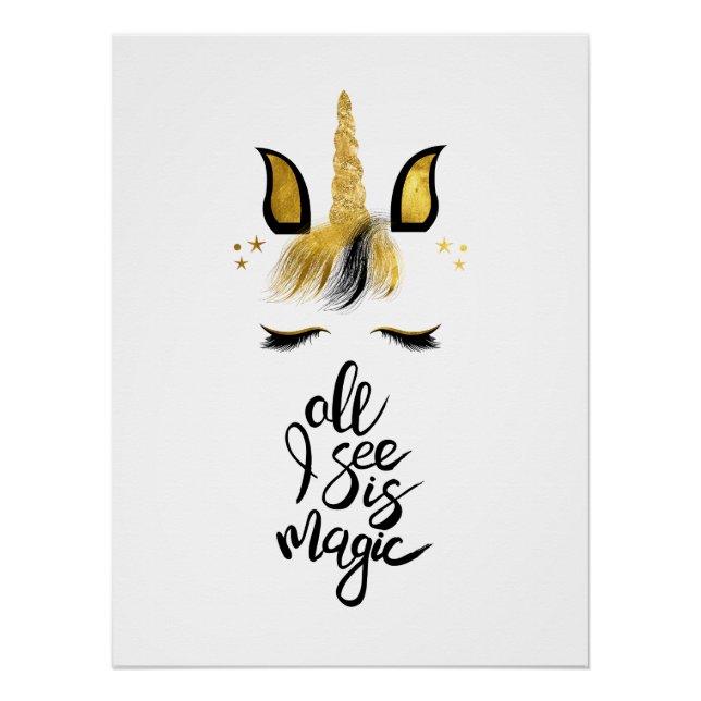 Unicorn Magic Quote Poster (Front)