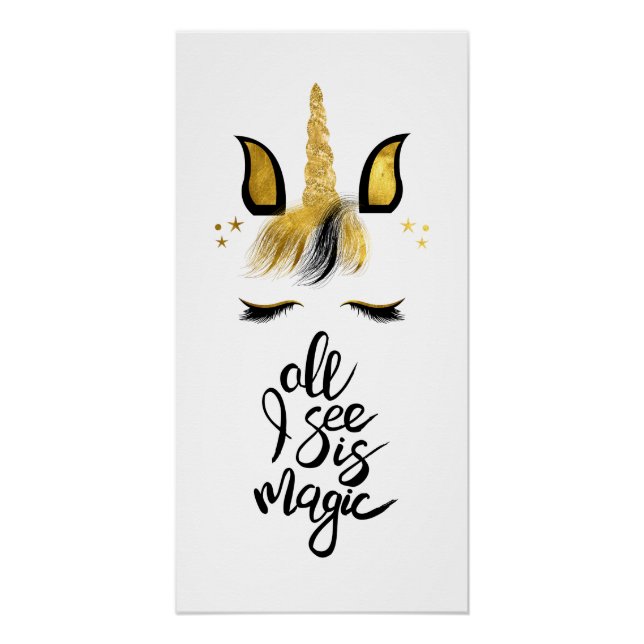 Unicorn Magic Quote Poster (Front)