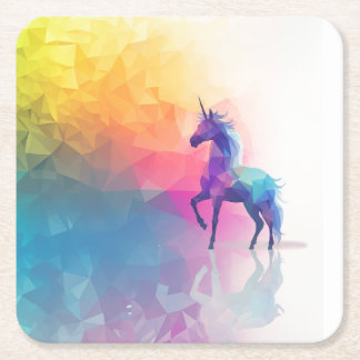 Unicorn Magic Square Paper Coaster