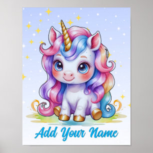 Unicorn Magic & Stars – Personalized Wall Art