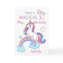 Unicorn Magical 3rd Birthday Pink