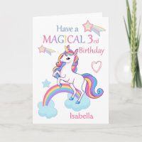 Unicorn Magical 3rd Birthday Pink