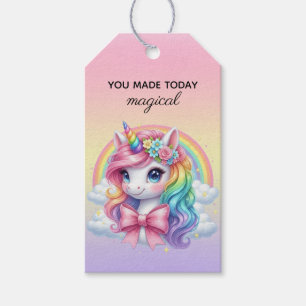 Unicorn Magical Birthday Gift Tag   Rainbow Pastel