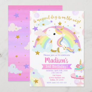 Unicorn Magical Birthday Invitation