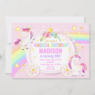 Unicorn Magical Birthday Invitation / Whimsical