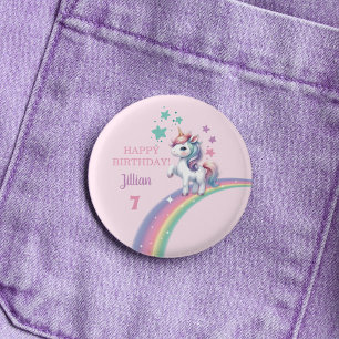 Unicorn Magical Birthday Party 1 Inch Round Button