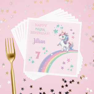 Unicorn Magical Birthday Party  Napkin