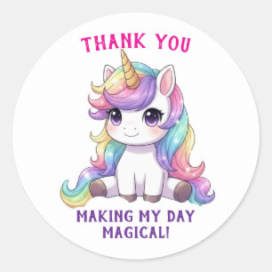 Unicorn Magical Birthday Thank You Sticker