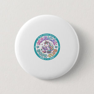 Unicorn Magical Book Club Funny Shirt Graphic_1 2 Inch Round Button