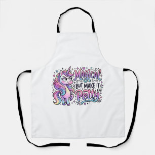Unicorn Magical but Make It Petty Gift Idea Typogr Apron
