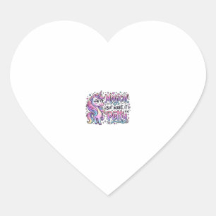 Unicorn Magical but Make It Petty Gift Idea Typogr Heart Sticker