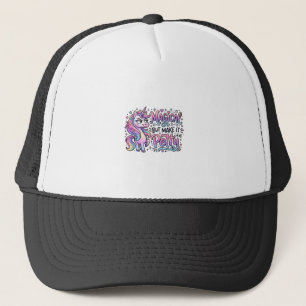 Unicorn Magical but Make It Petty Gift Idea Typogr Trucker Hat