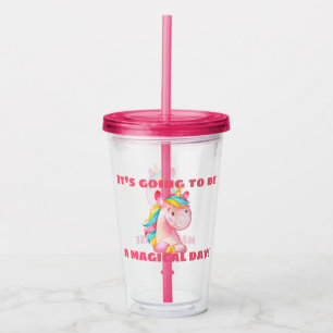 Unicorn Magical Day Personalized Acrylic Tumbler