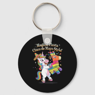 Unicorn magical fiesta cinco de mayo style mexican keychain