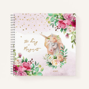 Unicorn Magical Illustration Girl Daily Drawings Notebook