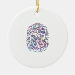 Unicorn Magical Little Squad Graphic Design Produc Ceramic Ornament