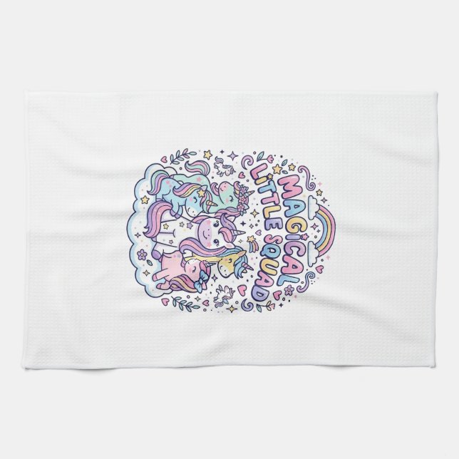 Unicorn Magical Little Squad Graphic Design Produc Kitchen Towel (Horizontal)
