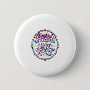 Unicorn Magical Little Squad POD Ready Apparel Gra 2 Inch Round Button