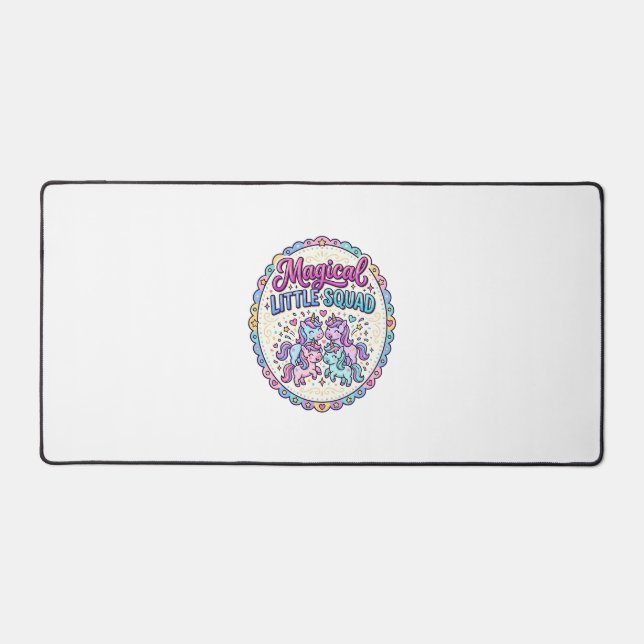 Unicorn Magical Little Squad POD Ready Apparel Gra Desk Mat (Front)