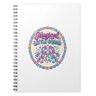 Unicorn Magical Little Squad POD Ready Apparel Gra Notebook