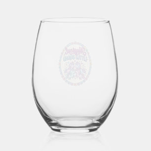 Unicorn Magical Little Squad POD Ready Apparel Gra Stemless Wine Glass