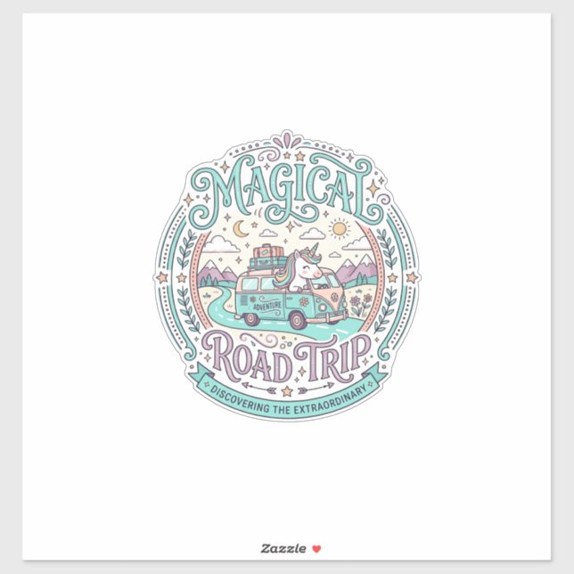 Unicorn Magical Road Trip Original Graphic Tee Des (Sheet)