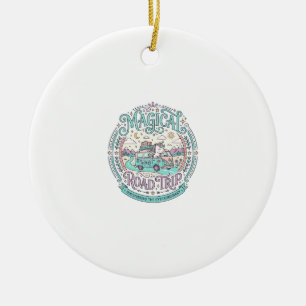 Unicorn Magical Road Trip Original Graphic Tee Des Ceramic Ornament