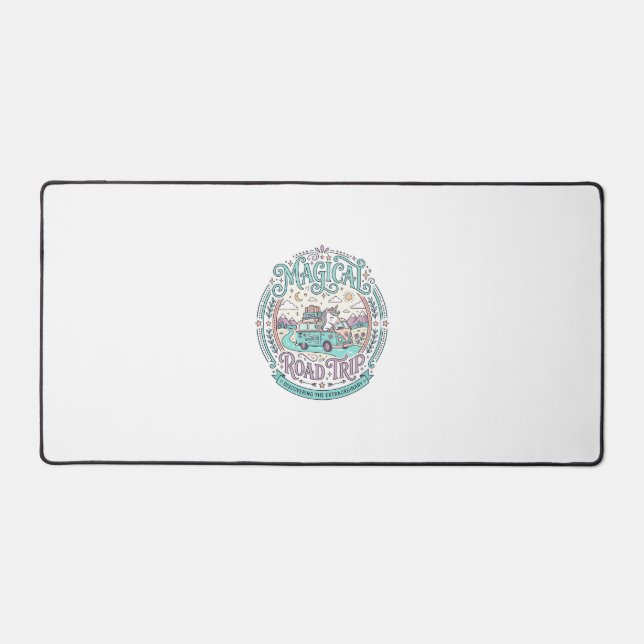 Unicorn Magical Road Trip Original Graphic Tee Des Desk Mat (Front)