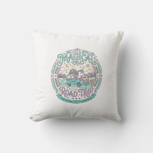 Unicorn Magical Road Trip Original Graphic Tee Des Throw Pillow